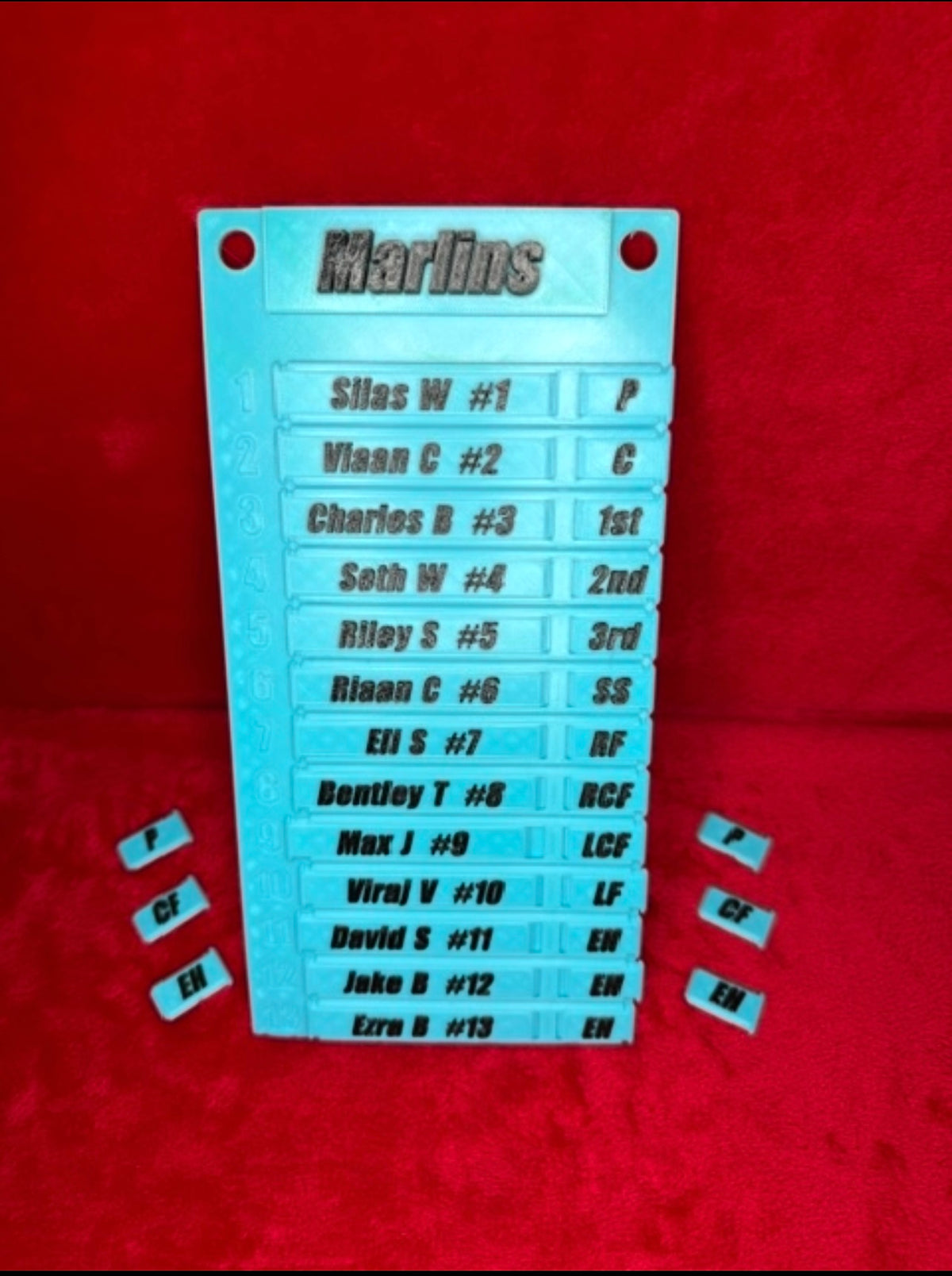 Fully customizable lineup card